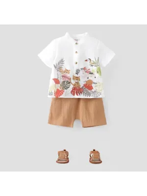 2-Piece Animal Shirt and Shorts Set