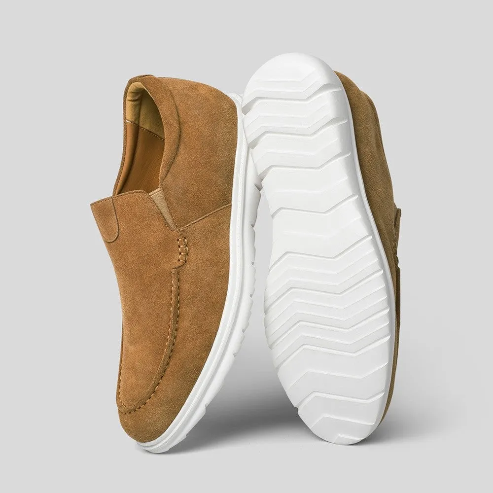6 CM / 2.36 Inches CMR CHAMARIPA Men’s Invisible Elevator Casual Shoes Camel Suede Slip-On
