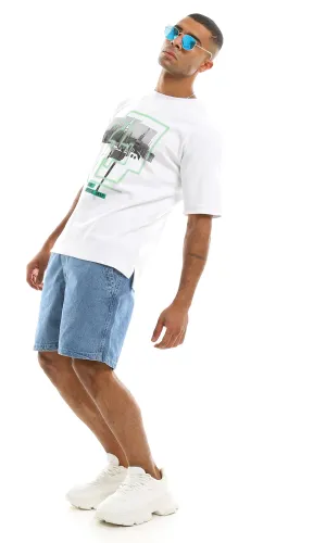 97512 "Be Your Better Self" Printed Oversized White Tee