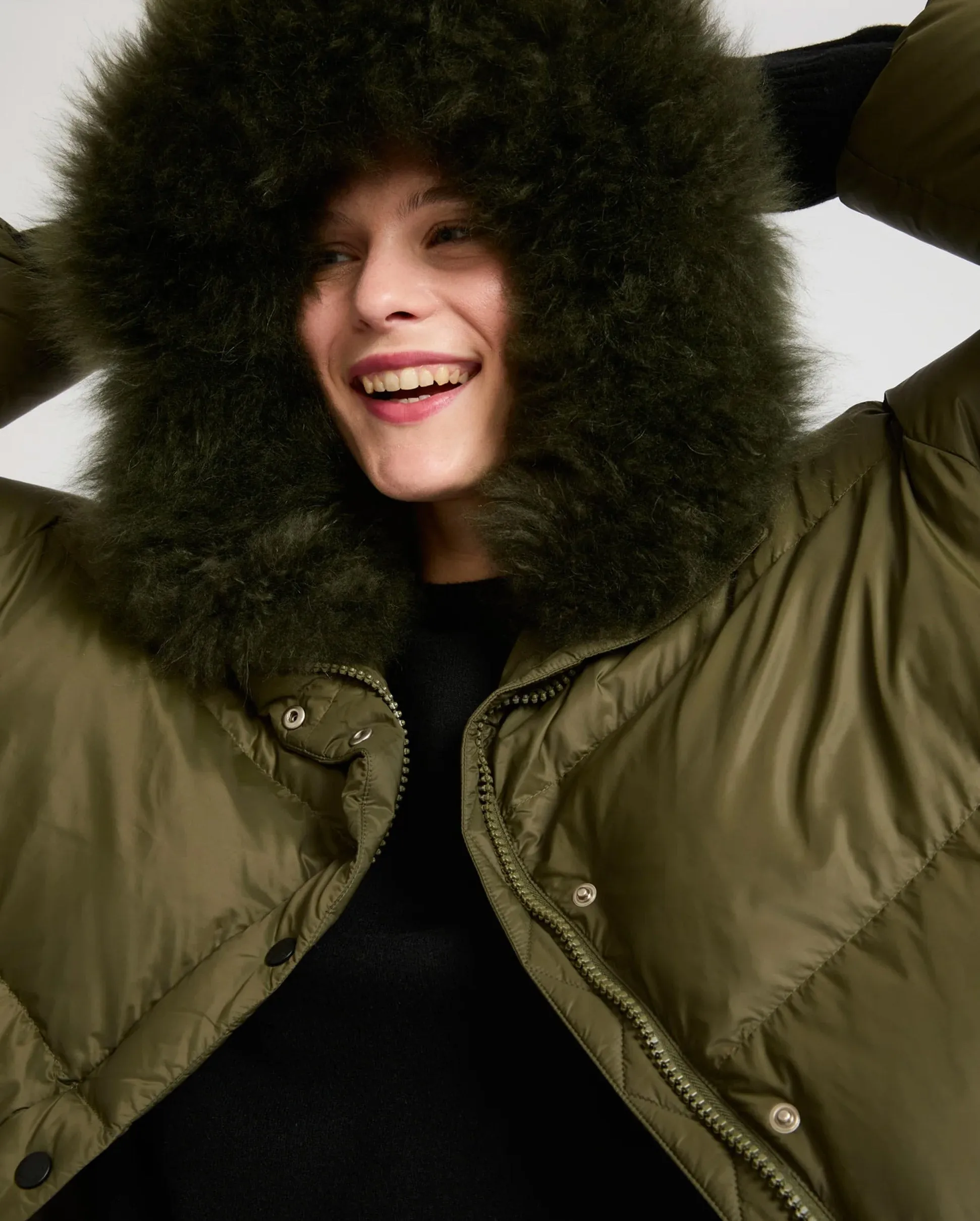 A LINE DOWN TECHNICAL LONG JACKET 75CM / HUNTER GREEN