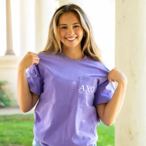 Alpha Chi Omega Script Letters Shirt - Violet