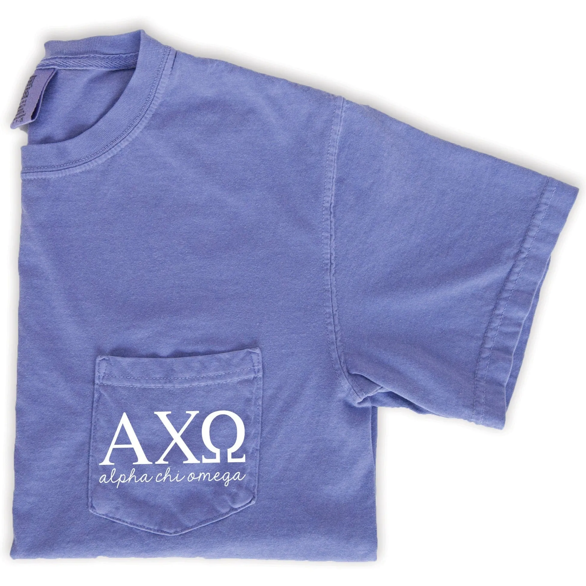 Alpha Chi Omega Script Letters Shirt - Violet