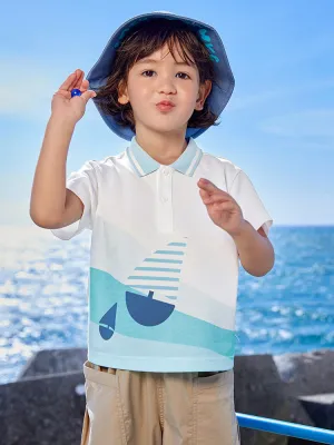 balabala contrast color comfortable short-sleeved T-shirt 2-8 years