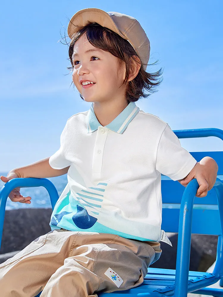 balabala contrast color comfortable short-sleeved T-shirt 2-8 years