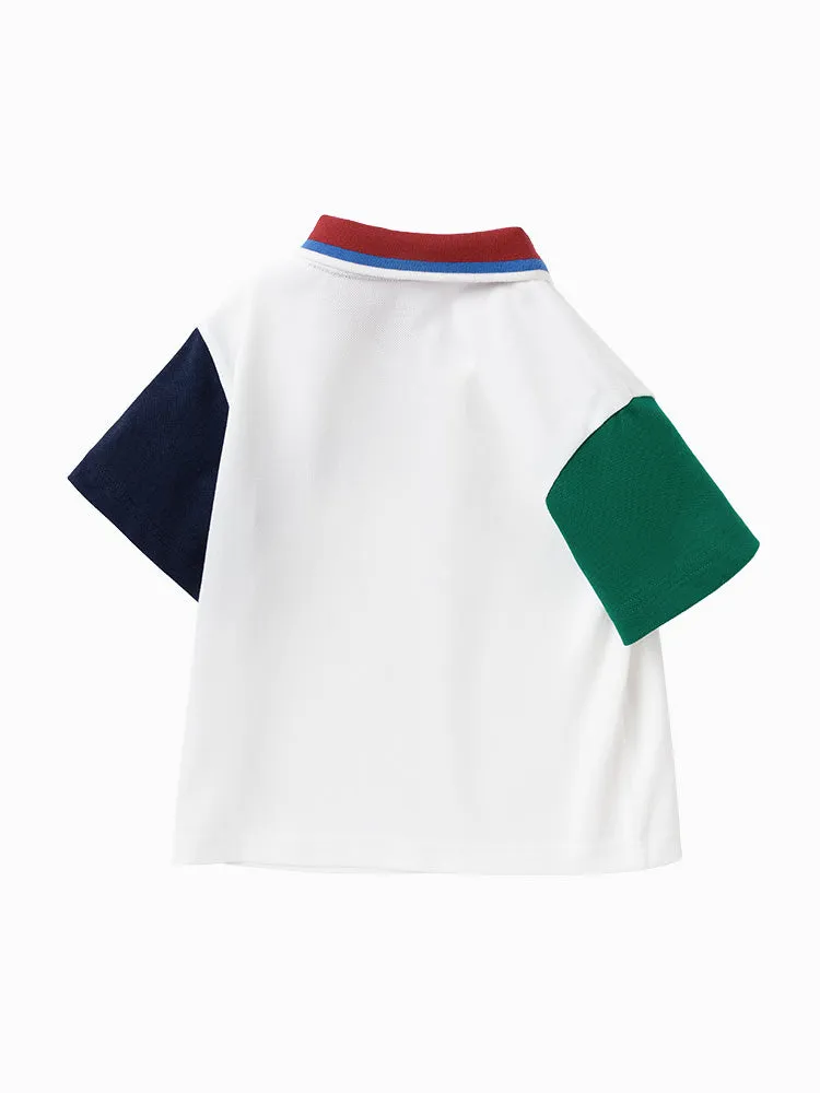 balabala contrast color comfortable short-sleeved T-shirt 2-8 years