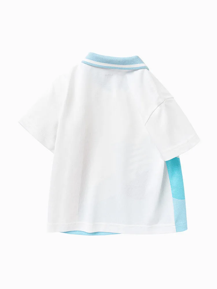 balabala contrast color comfortable short-sleeved T-shirt 2-8 years