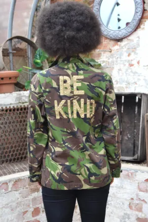 'Be Kind' Green Camo Jacket