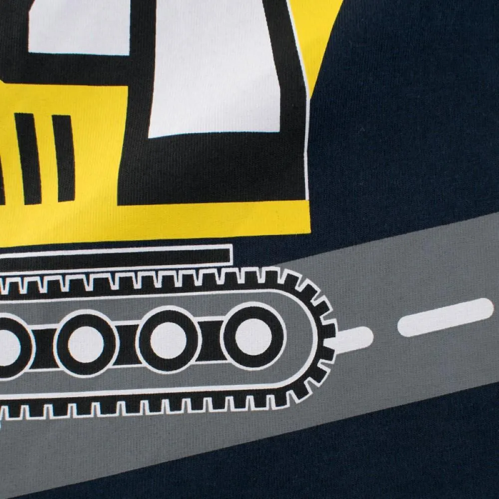 Boys Excavator Pattern Long Sleeves Shirt Little Boy T Shirts
