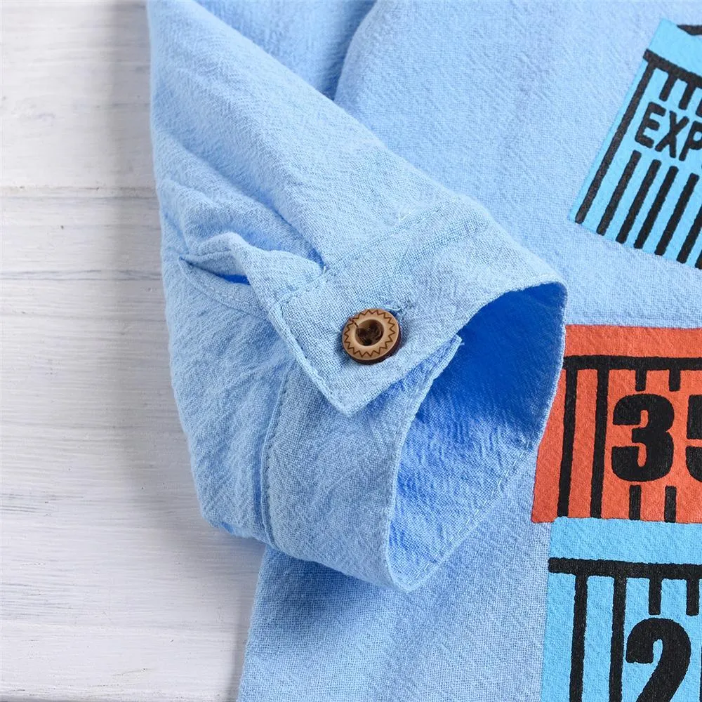 Boys Long Sleeve Cartoon Engineering Vehicle Shirts Baby Boy Boutique Wholesale