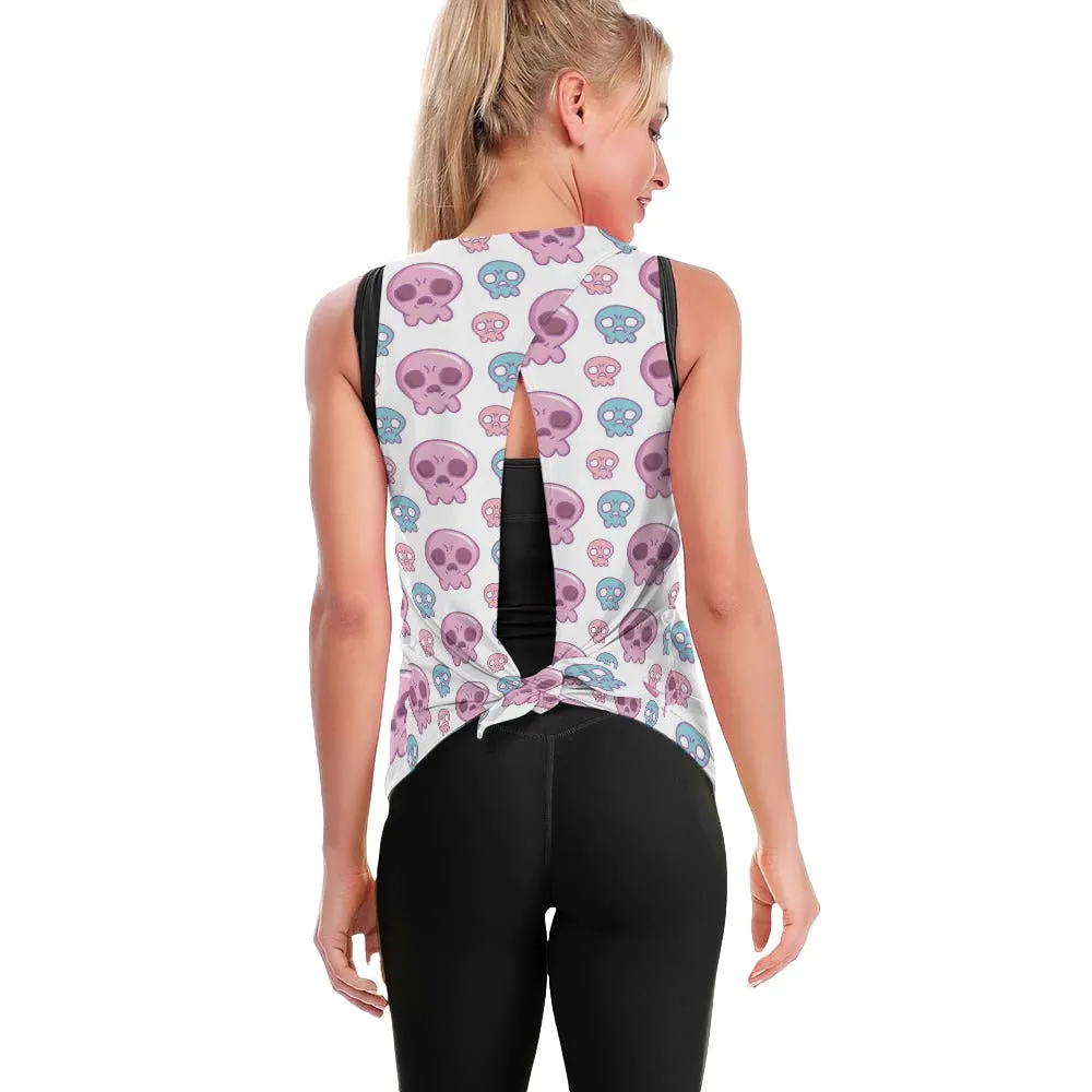 Candy Skulls Sweat-Absorbing Comfortable Yoga Vest