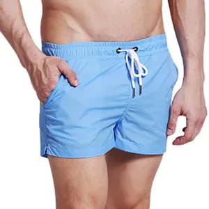 Casual Sports Breathable Beach Shorts Loose Pockets Solid Color Seaside for Men