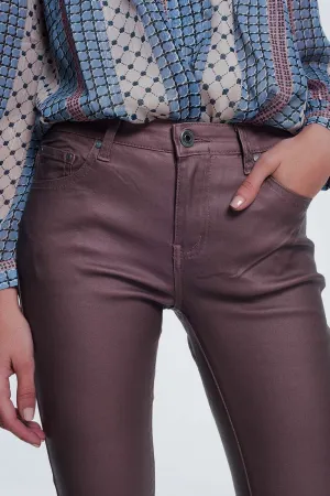 coated pants in pink
