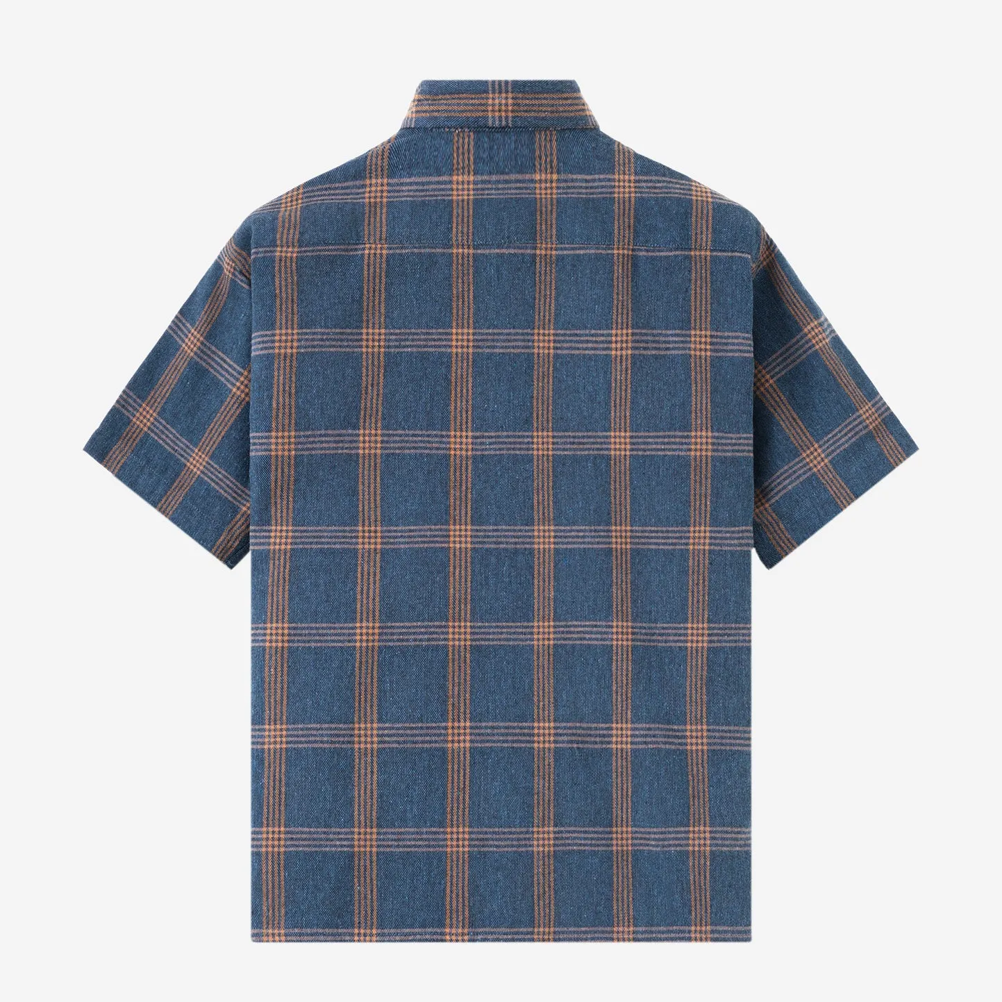 College Days II Short Sleeve Flannel - Navy Orange