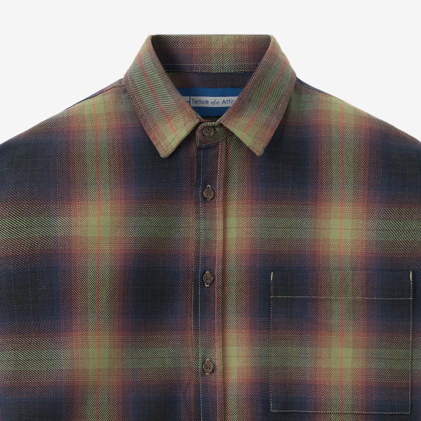 College Days II Short Sleeve Flannel - Olive Navy