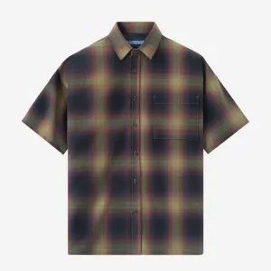 College Days II Short Sleeve Flannel - Olive Navy