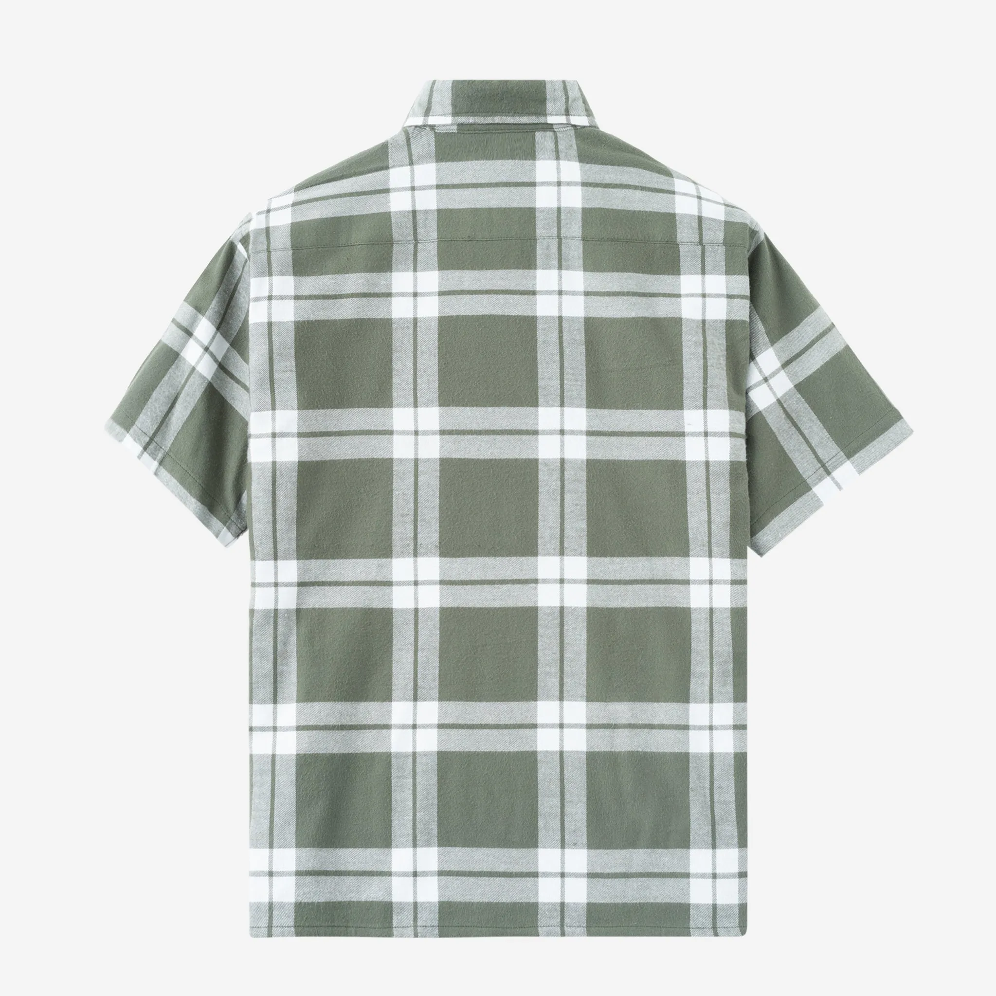 College Days II Short Sleeve Flannel - Olive White