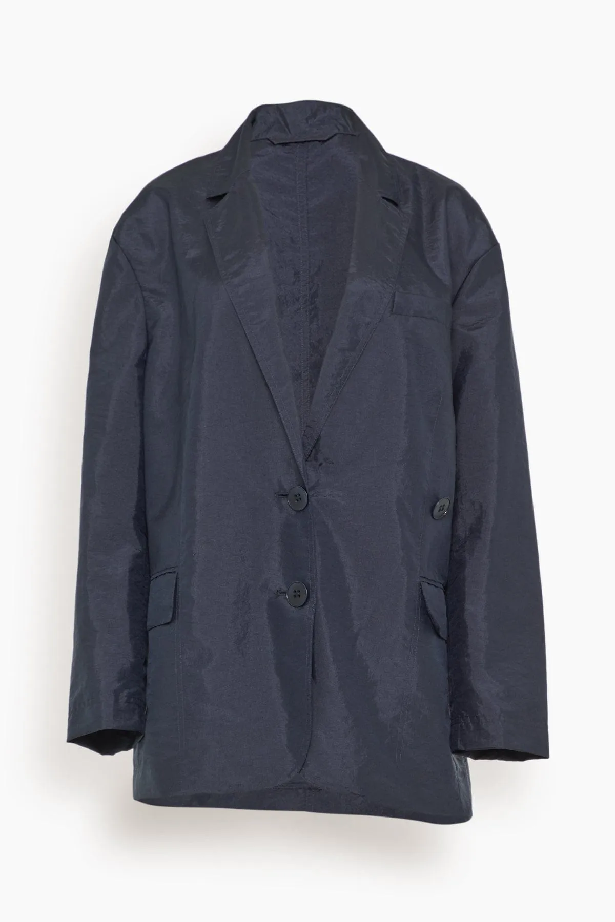 Crispy Nylon Liam Blazer in Navy