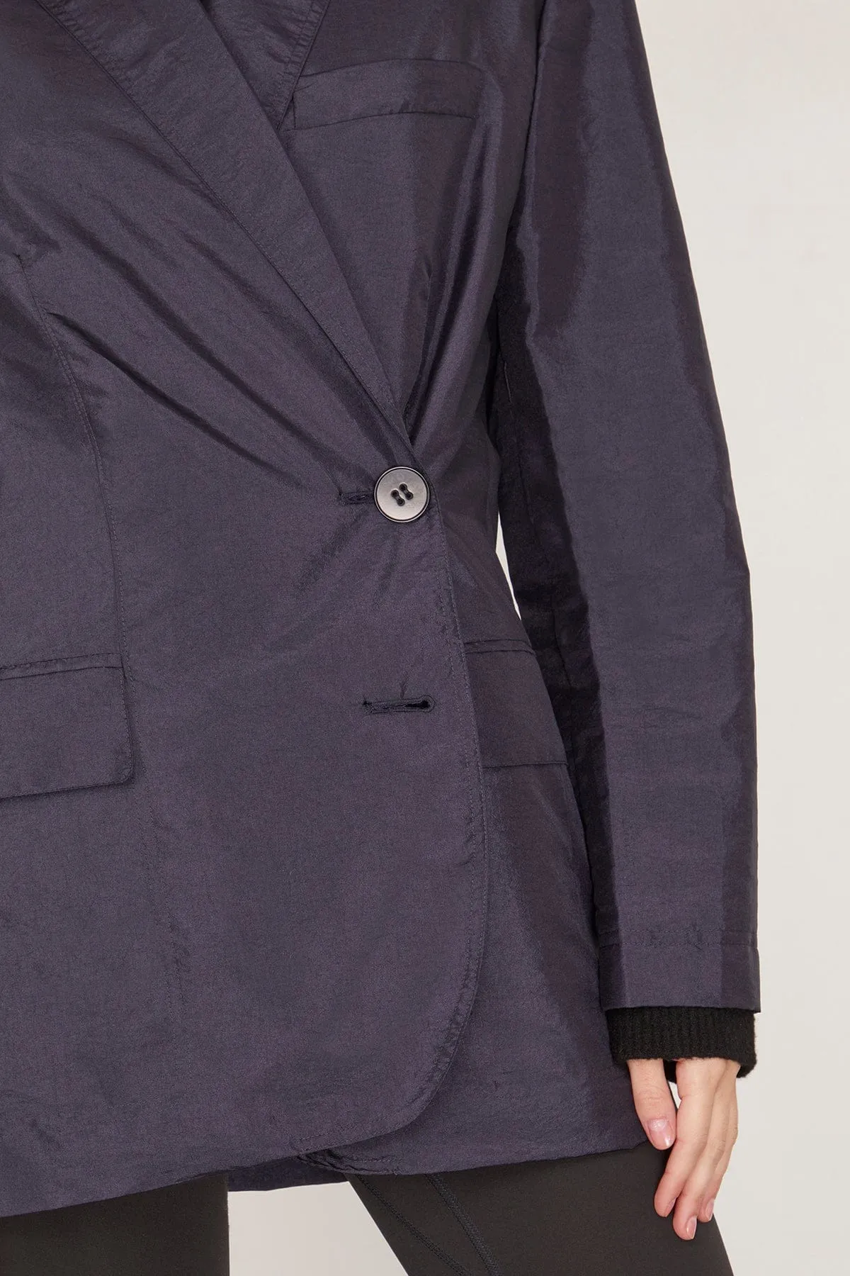 Crispy Nylon Liam Blazer in Navy