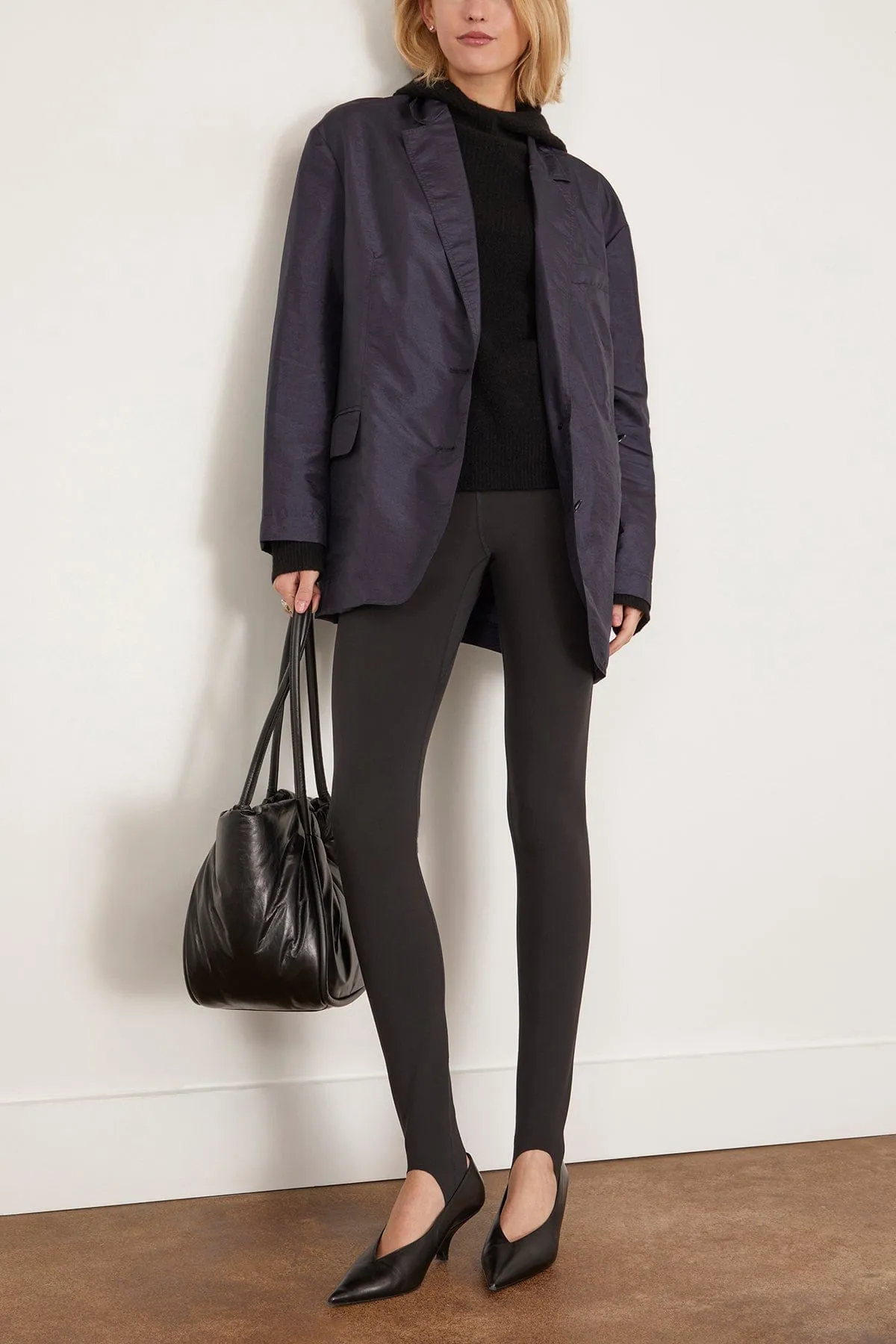 Crispy Nylon Liam Blazer in Navy