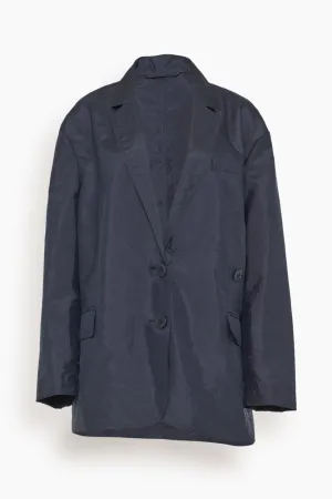 Crispy Nylon Liam Blazer in Navy