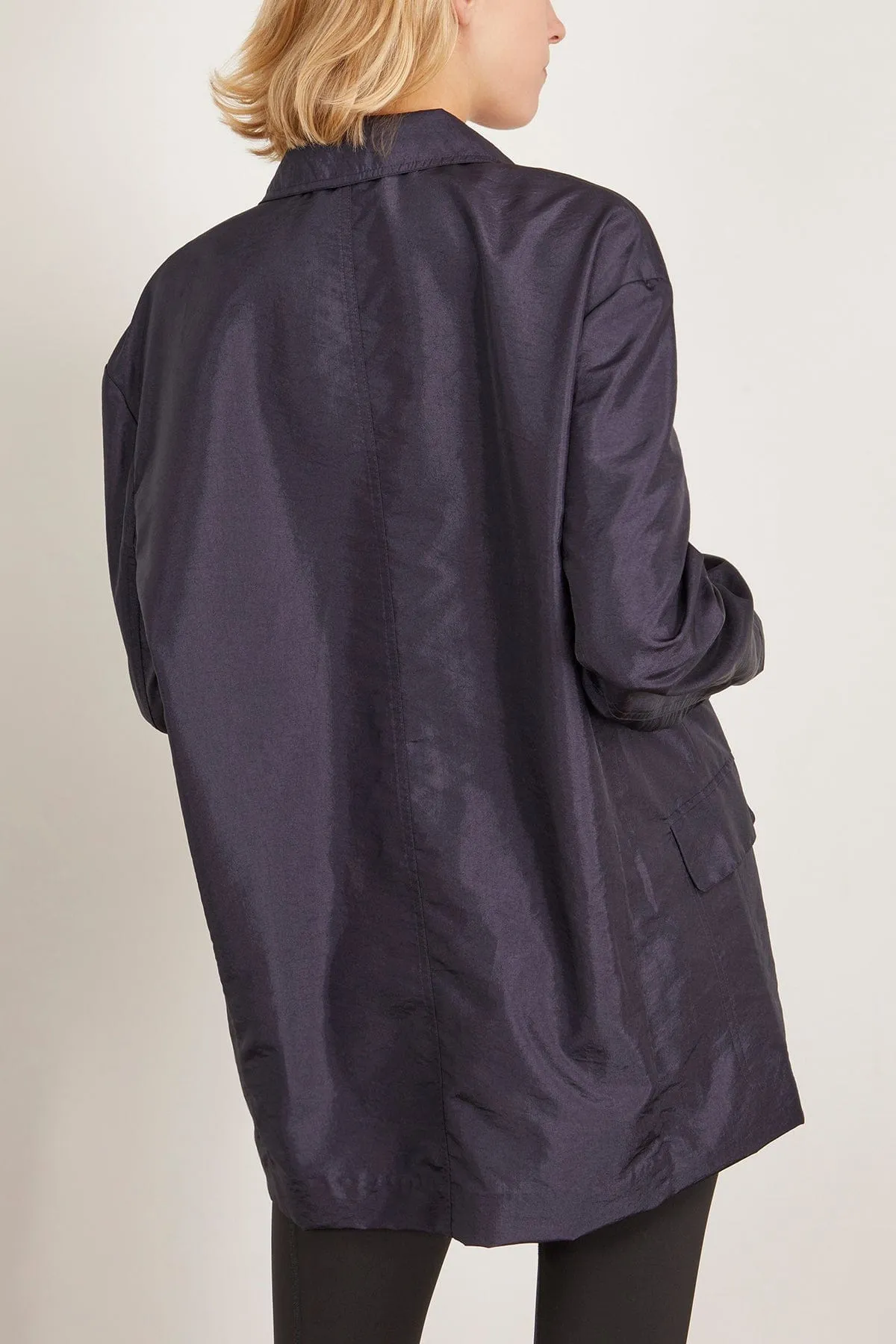 Crispy Nylon Liam Blazer in Navy