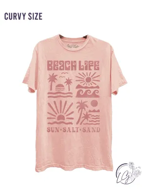 Curvy Beach Life Graphic Top