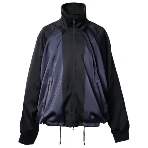 DRAPED DOUBLE HEM TRACK JACKET / BLACK
