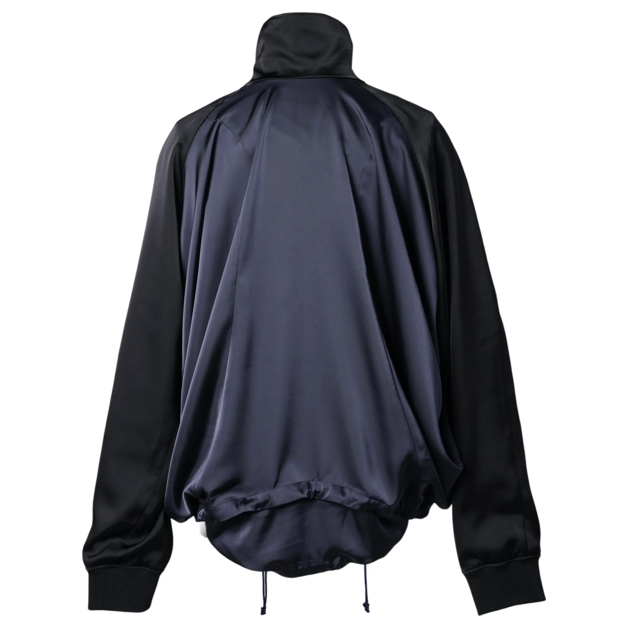DRAPED DOUBLE HEM TRACK JACKET / BLACK