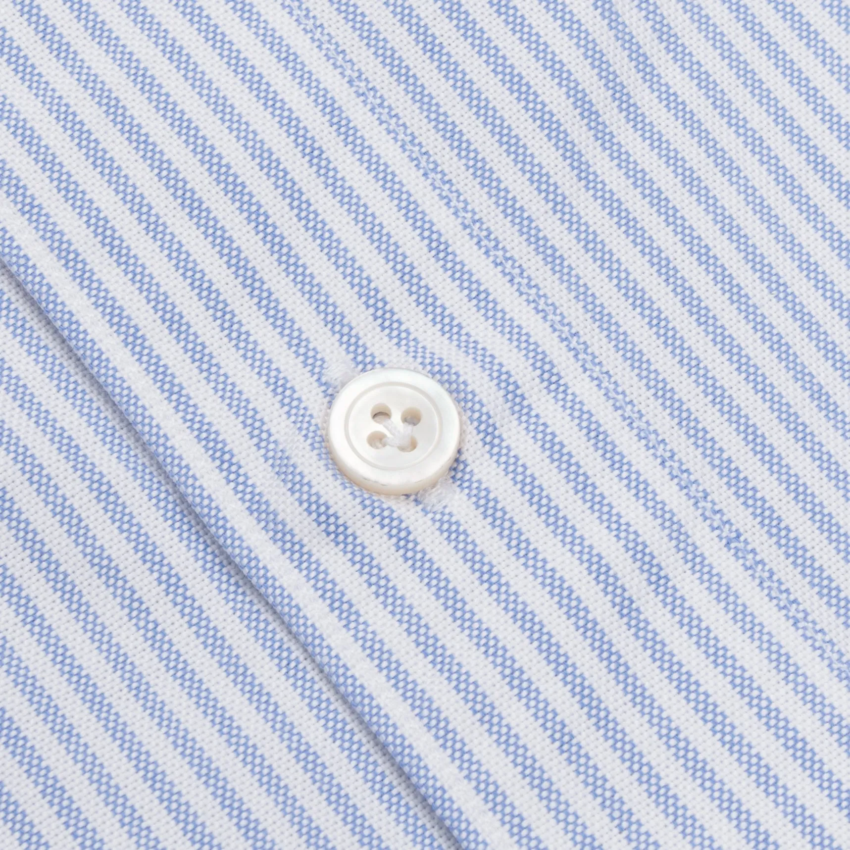 Finamore Gaeta shirt Sergio collar brushed oxford light blue stripe