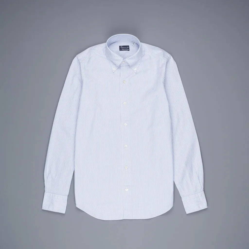 Finamore Tokyo Shirt Lucio Collar oxford Light Blue Stripe