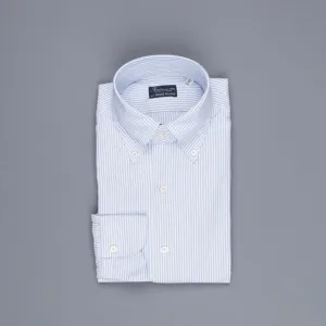 Finamore Tokyo Shirt Lucio Collar oxford Light Blue Stripe