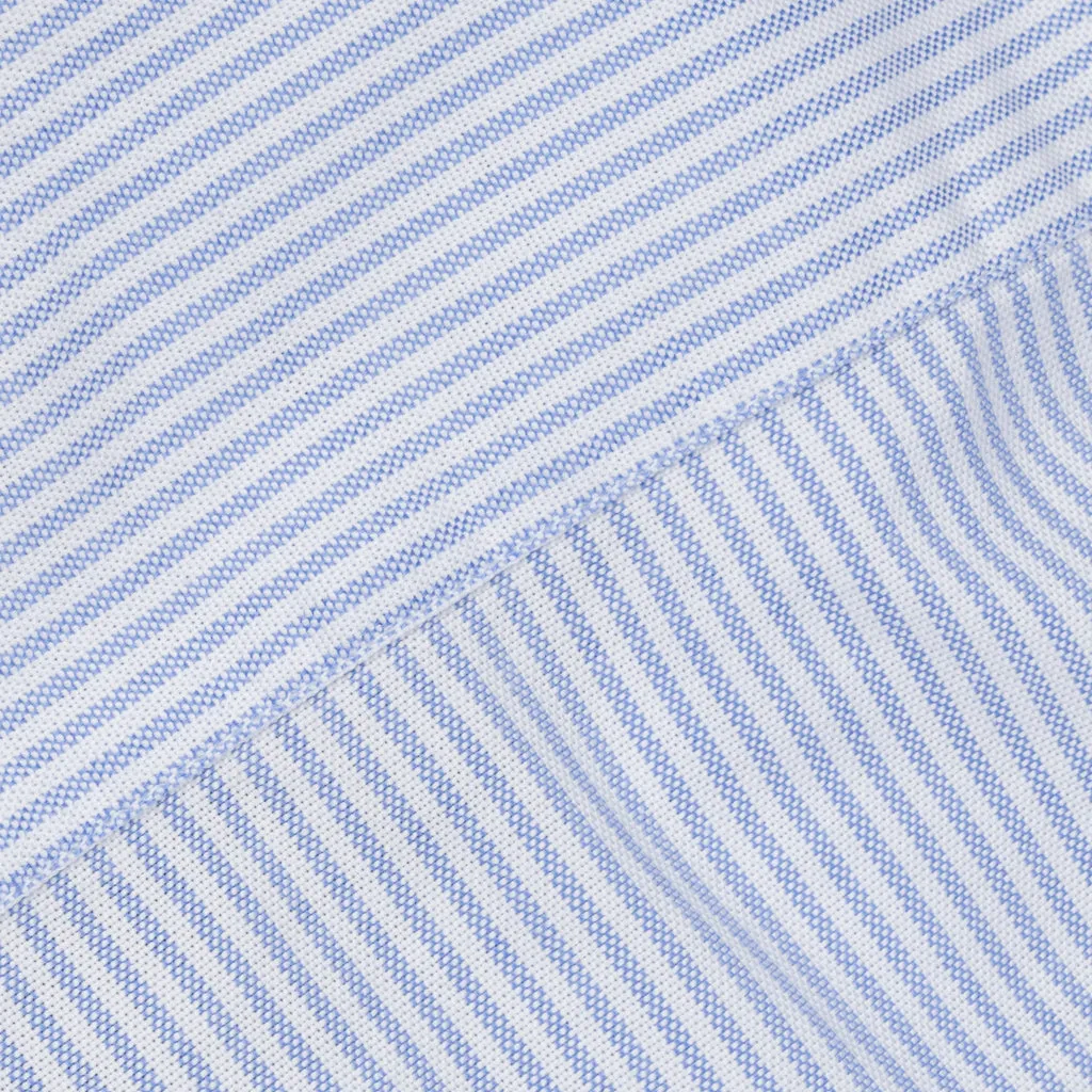 Finamore Tokyo Shirt Lucio Collar oxford Light Blue Stripe