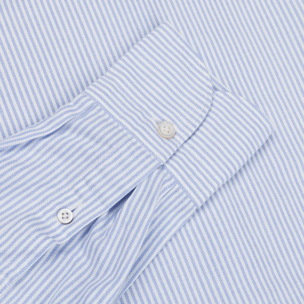 Finamore Tokyo Shirt Lucio Collar oxford Light Blue Stripe