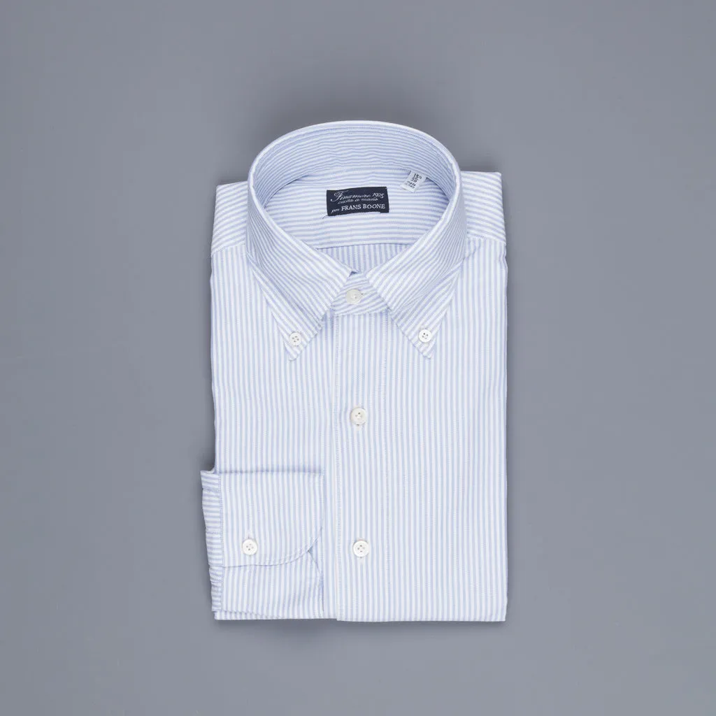 Finamore Tokyo Shirt Lucio Collar oxford Light Blue Stripe