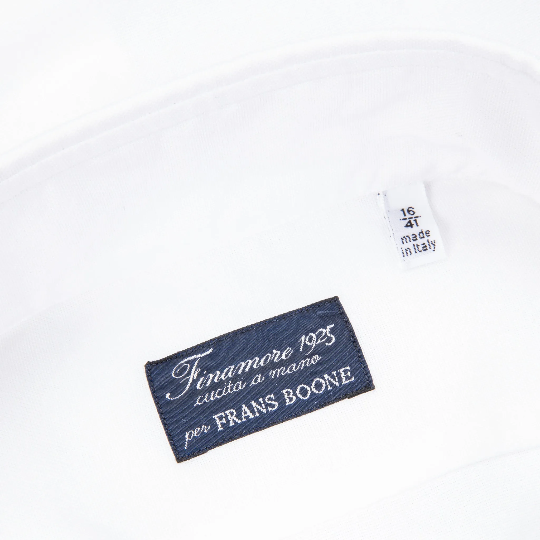 Finamore washed Gaeta Shirt Sergio Collar Oxford White