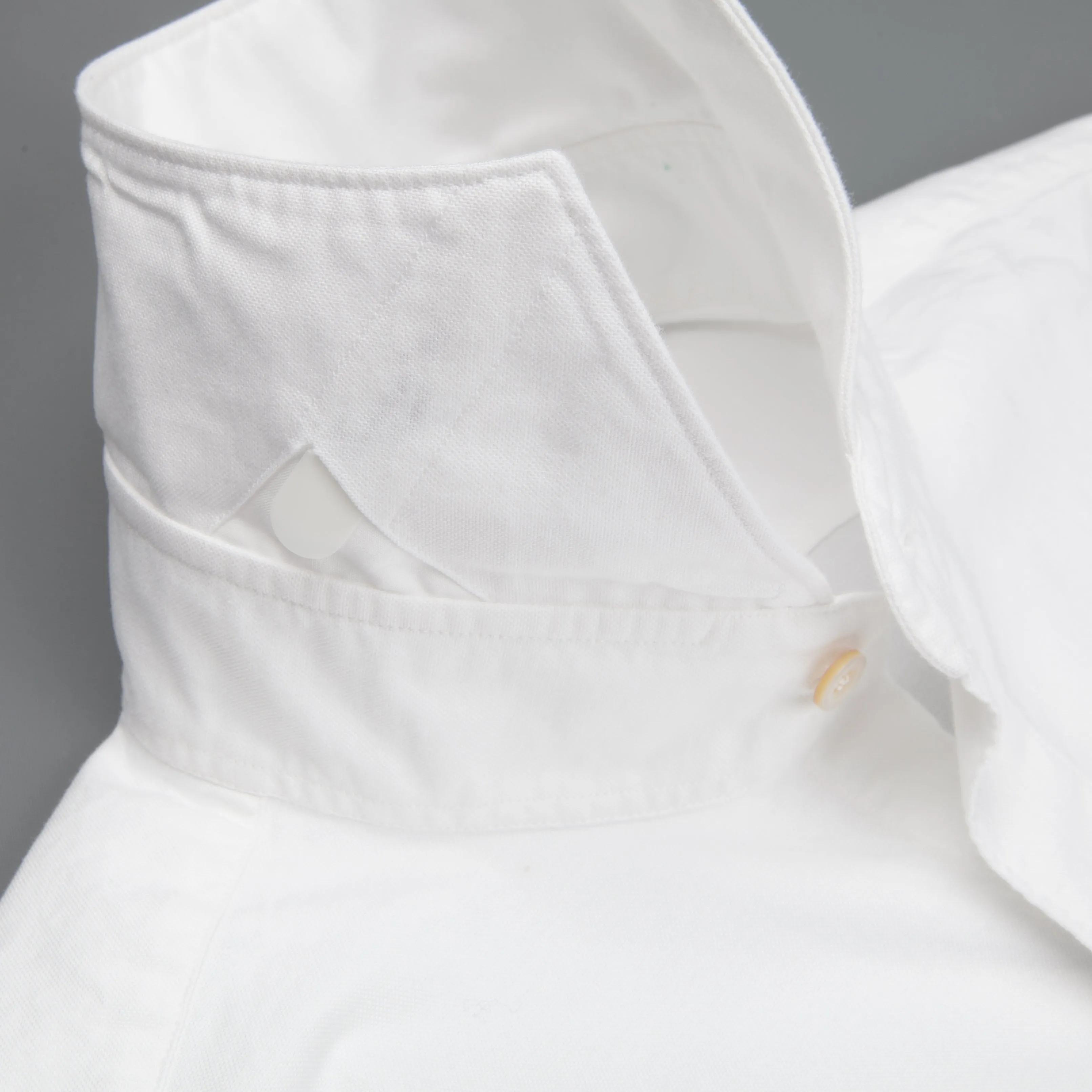 Finamore washed Gaeta Shirt Sergio Collar Oxford White