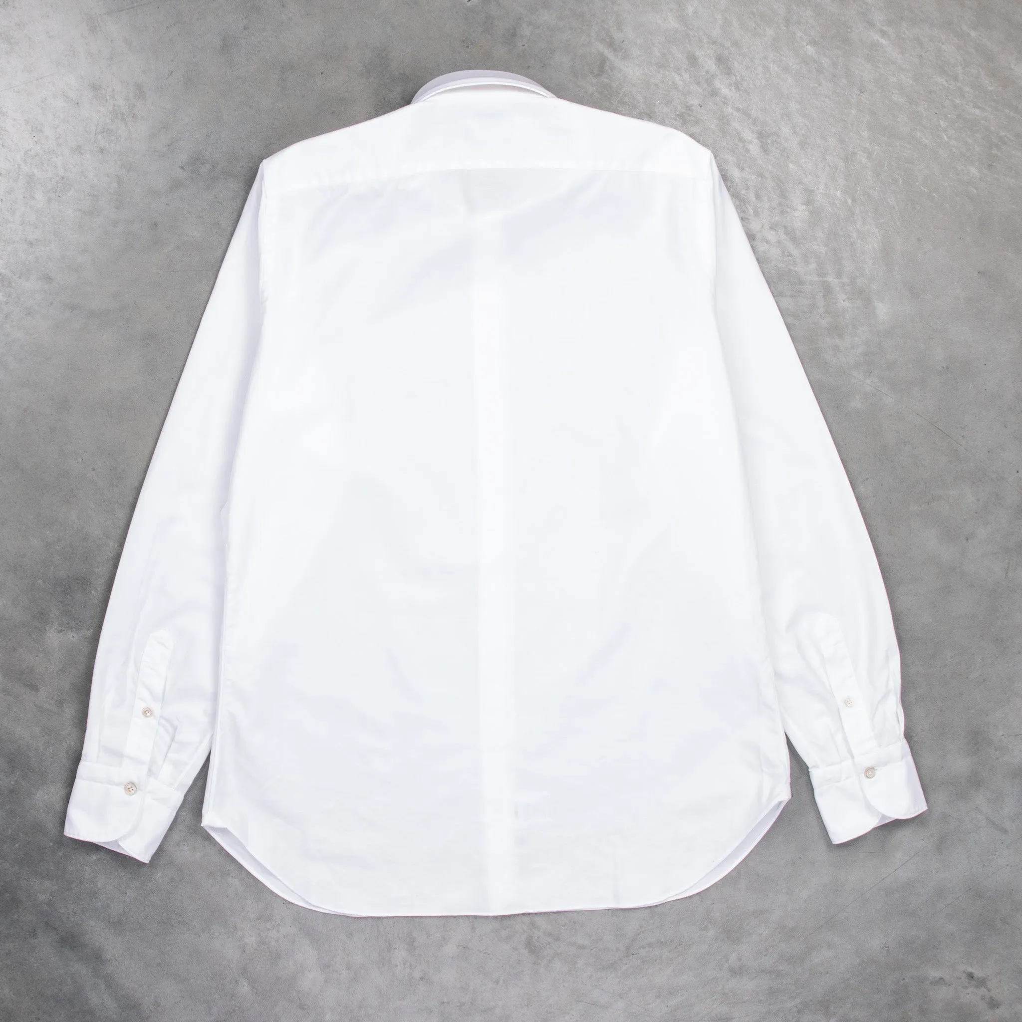 Finamore washed Gaeta Shirt Sergio Collar Oxford White
