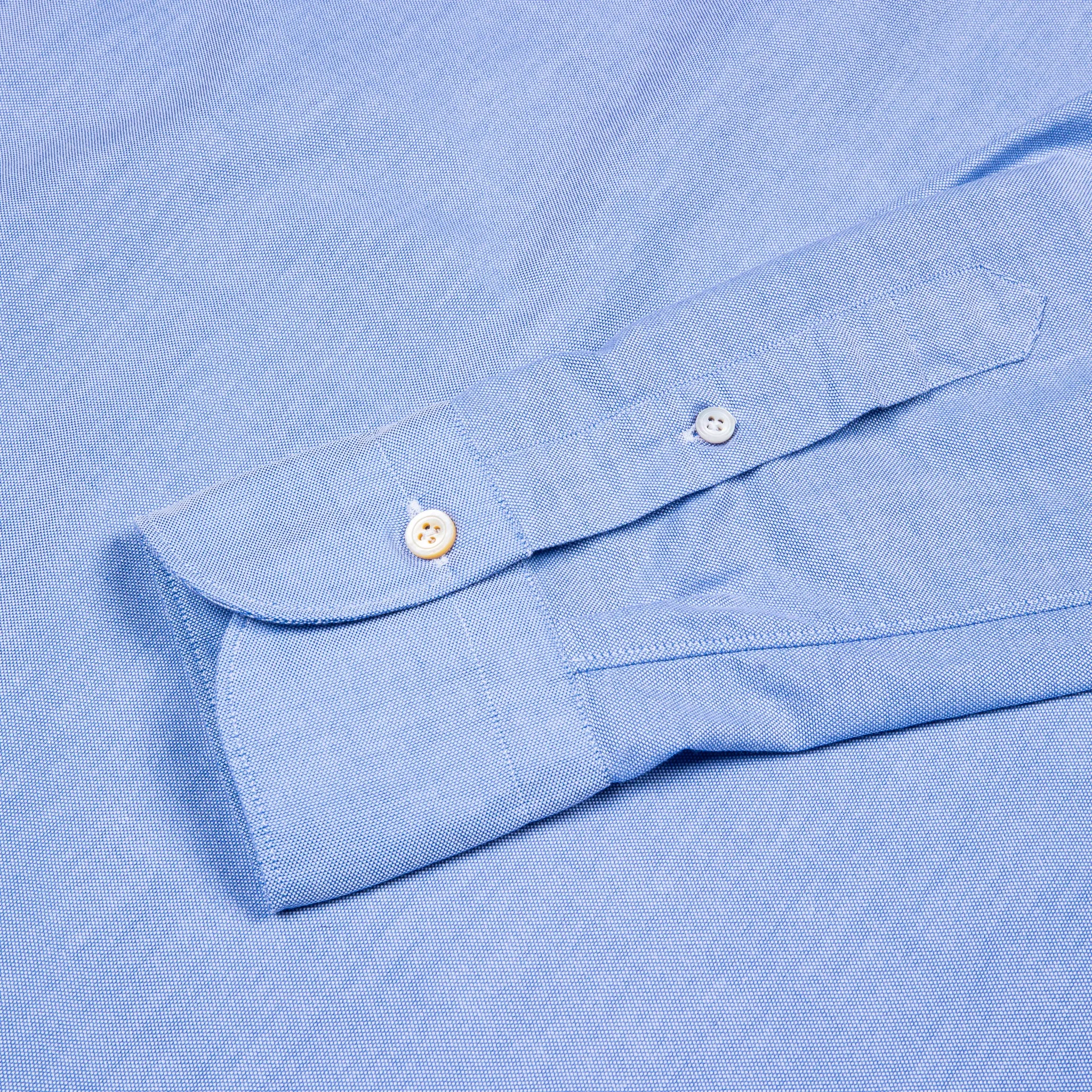 Finamore washed Tokyo Sergio collar shirt oxford blue