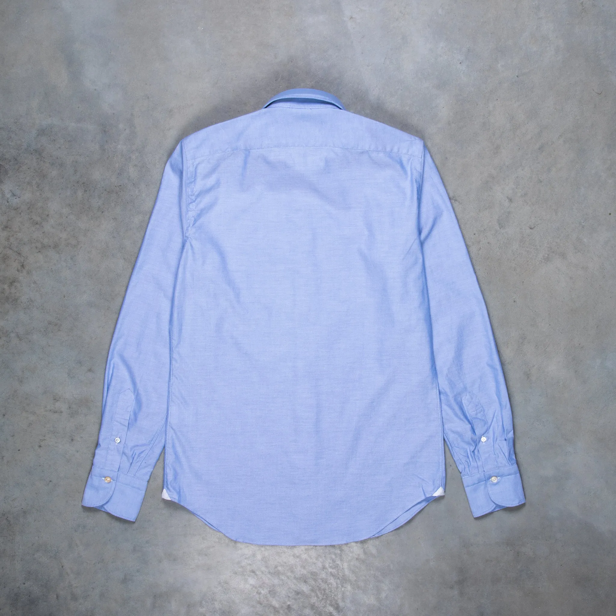 Finamore washed Tokyo Sergio collar shirt oxford blue