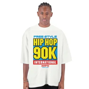 HIP HOP 90K  -  Men's Oversized Drop-Shoulder Crewneck T-Shirt