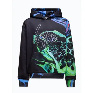 Hype Black Marble Ink Hoodie Zuao-615