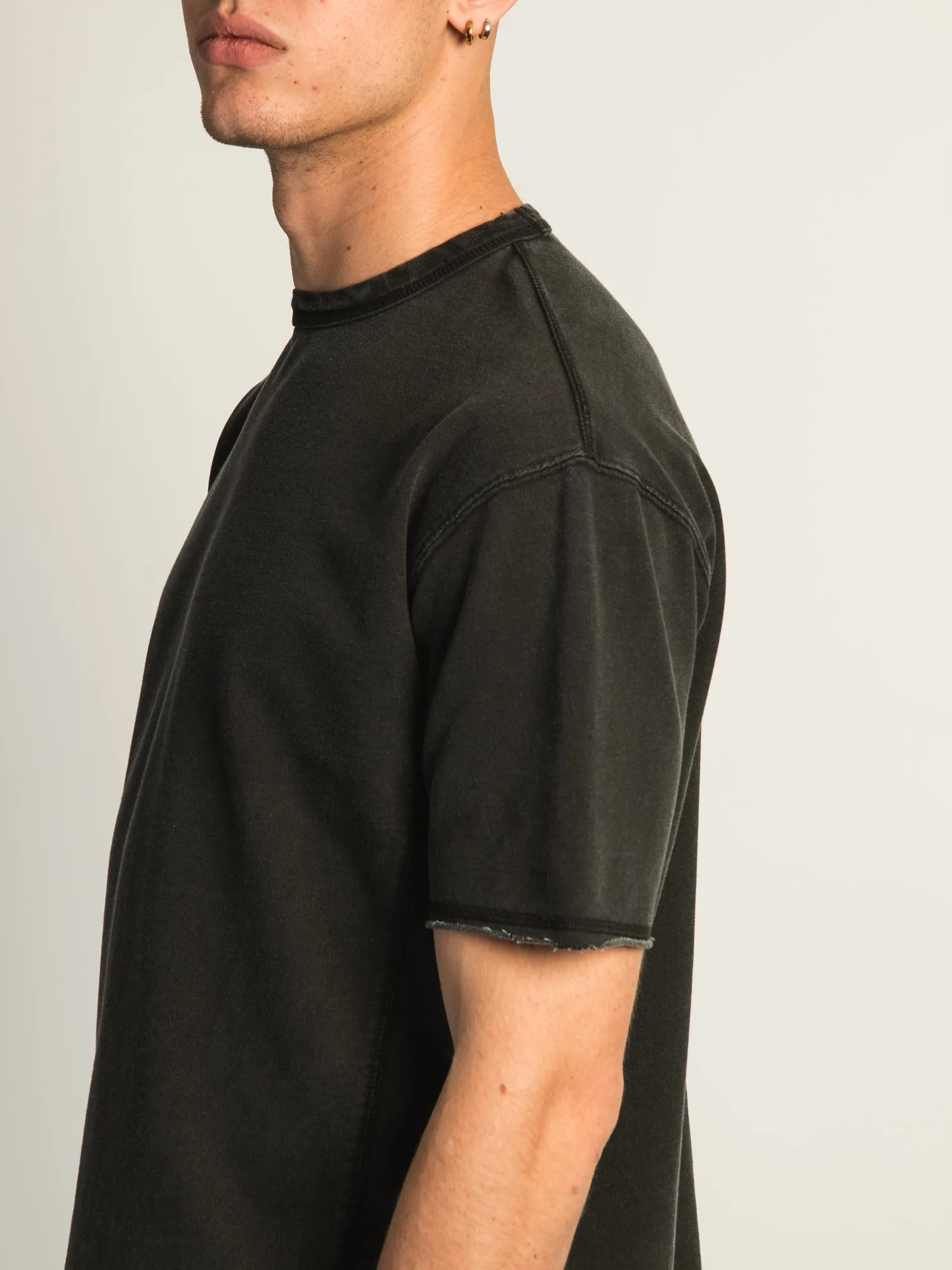 KOLBY OVERSIZED FRENCH TERRY TEE - BLACK