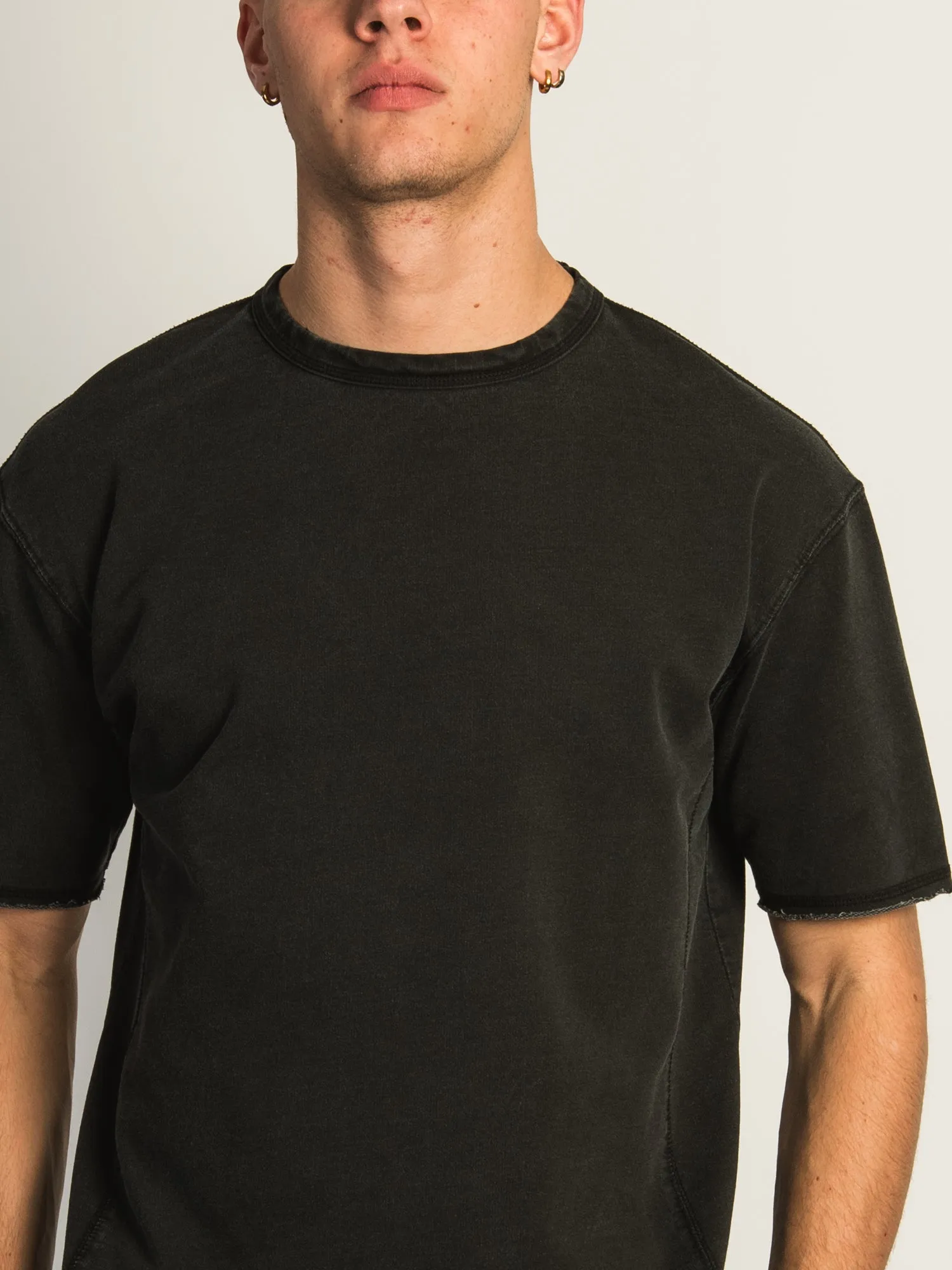 KOLBY OVERSIZED FRENCH TERRY TEE - BLACK
