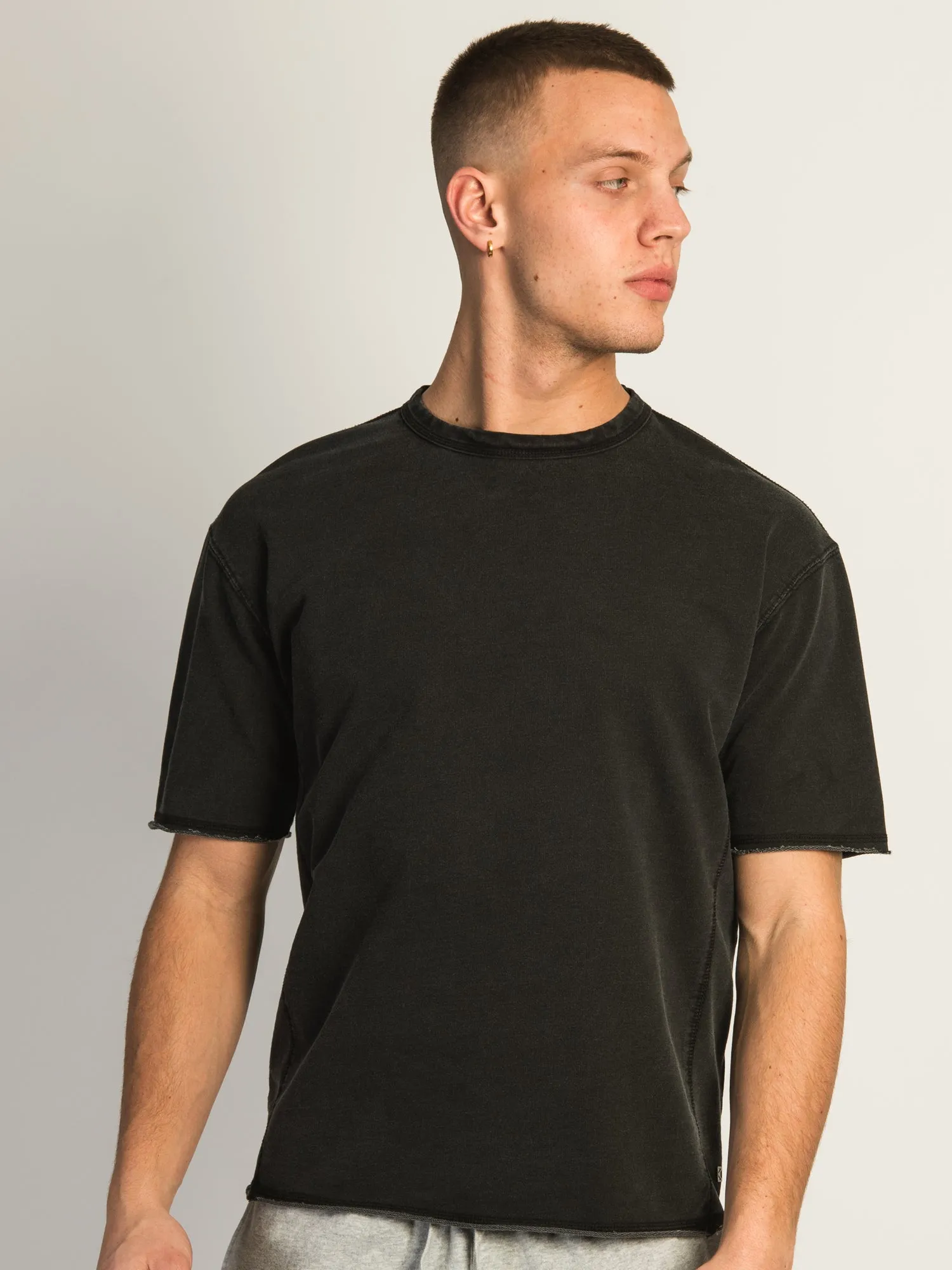 KOLBY OVERSIZED FRENCH TERRY TEE - BLACK
