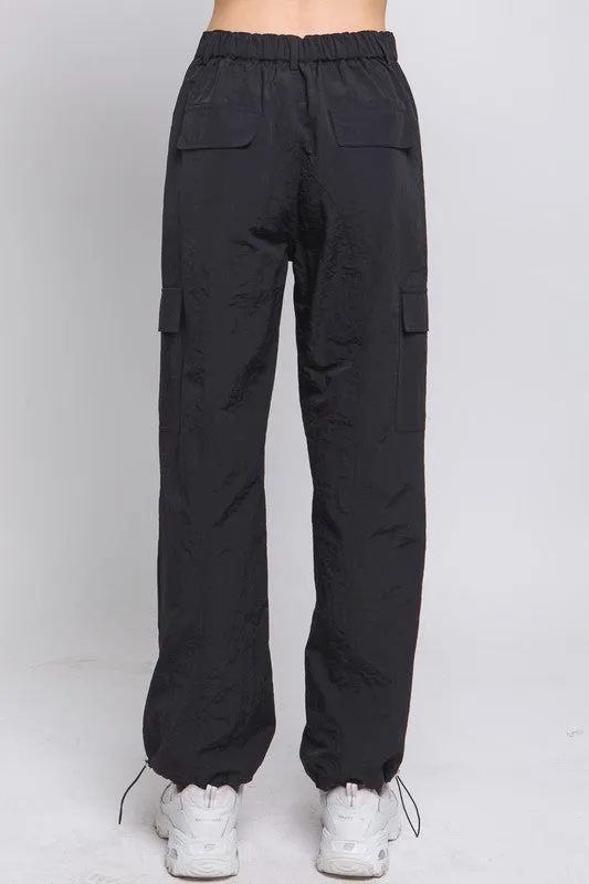 Laura Olive, Light Gray or Black Parachute Pants