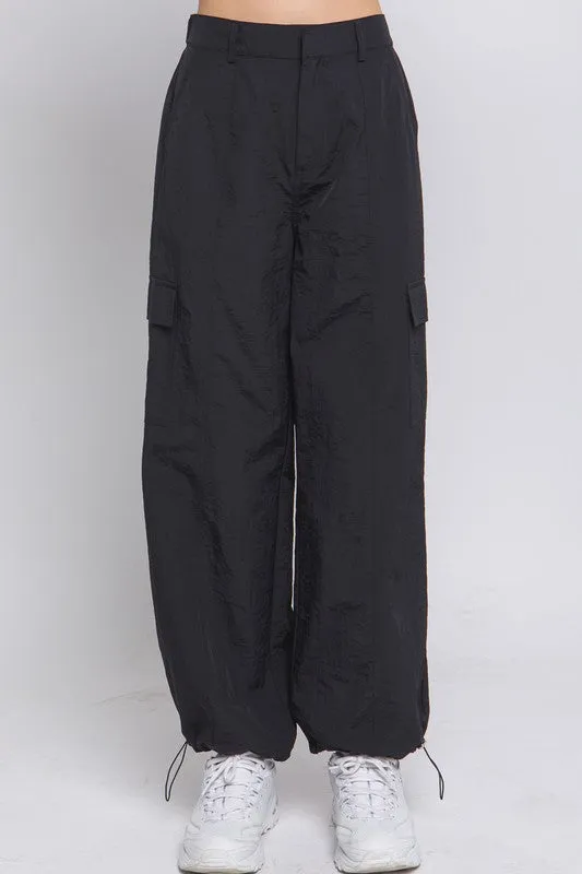 Laura Olive, Light Gray or Black Parachute Pants