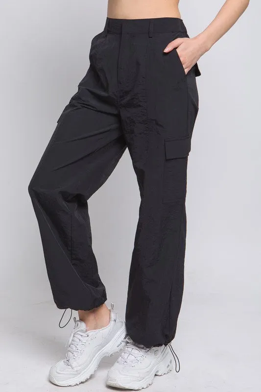 Laura Olive, Light Gray or Black Parachute Pants