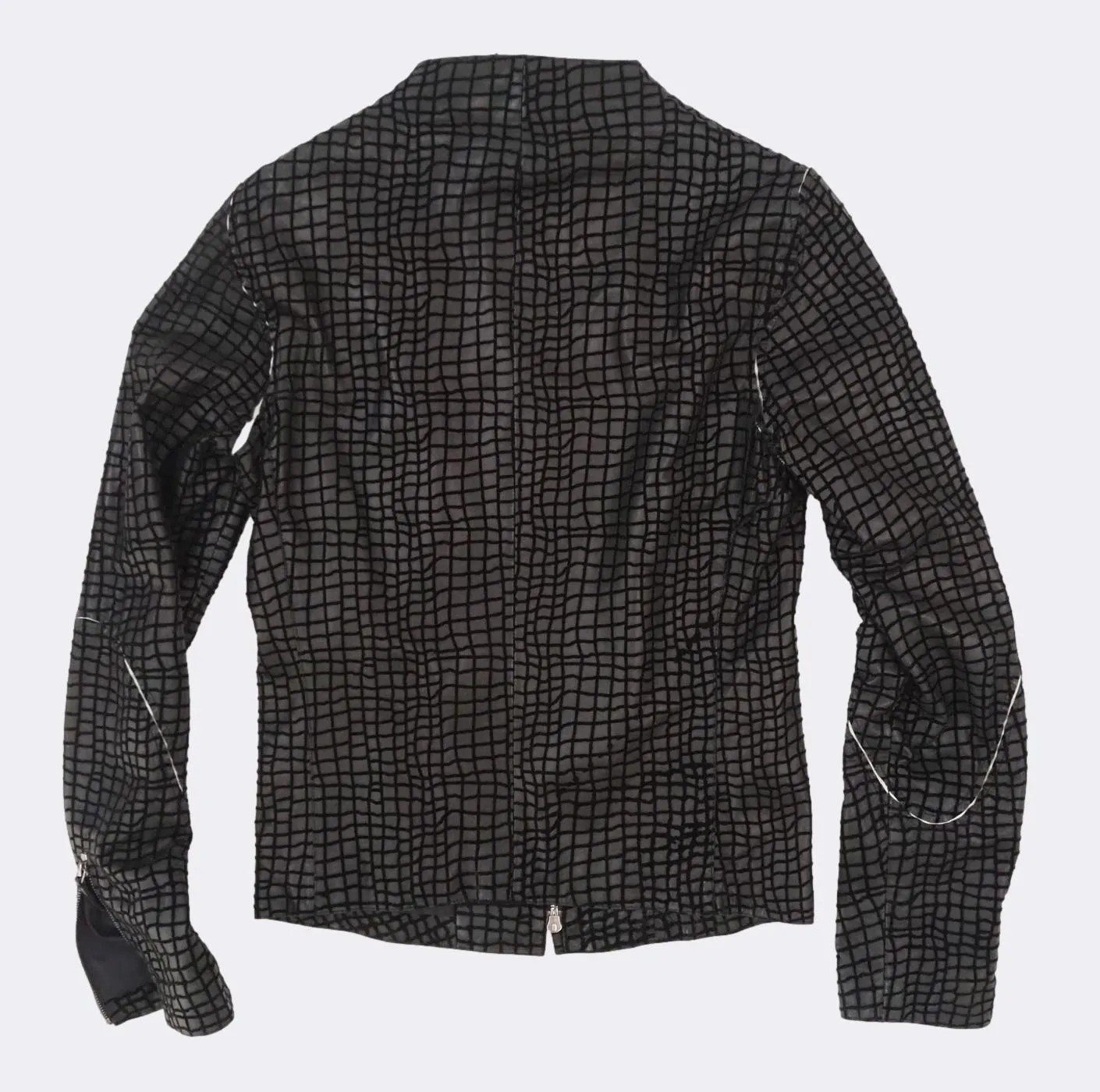 Lightweight Leather Jacket Square Detailing