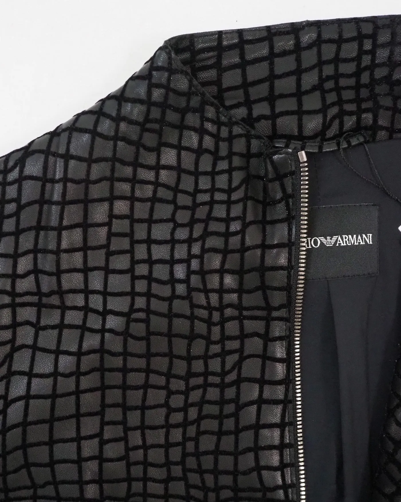 Lightweight Leather Jacket Square Detailing