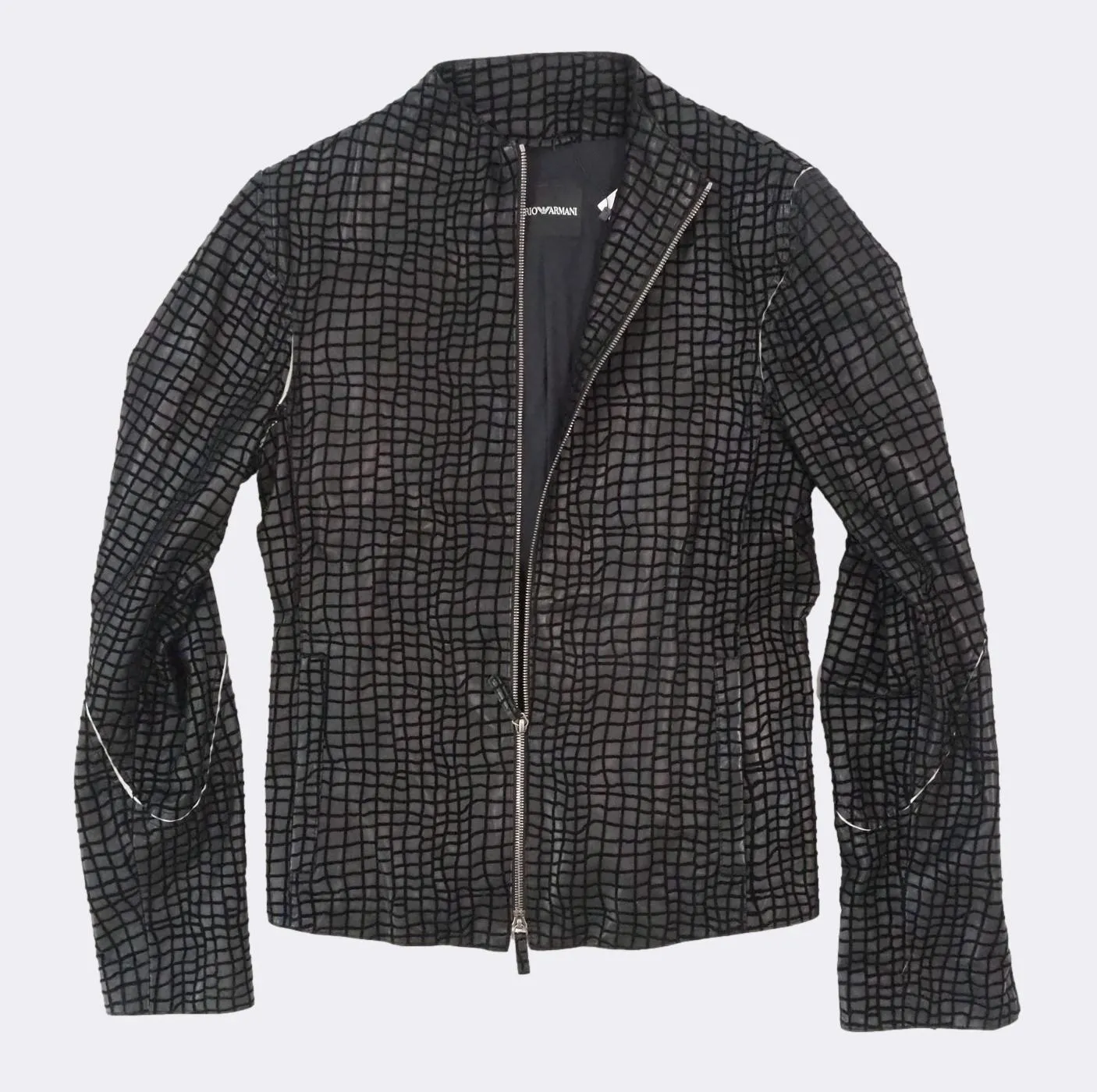 Lightweight Leather Jacket Square Detailing